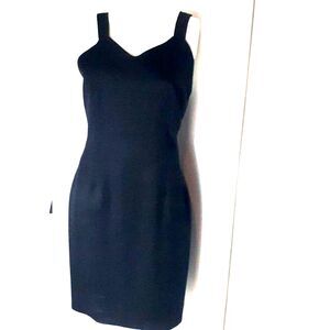 Classic Black Sheath Dress - Women's Sleeveless V-Neck